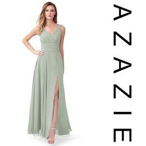 Azazie Bianca Silver Bridesmaid Dress